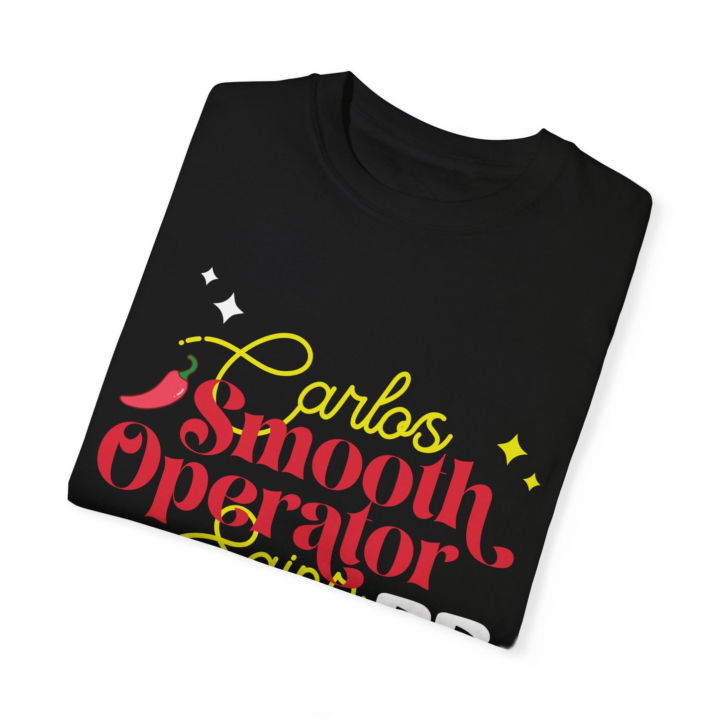Female model wearing black oversized t-shirt of Carlos Sainz Smooth Operator with his racing number 55. Shop this comfortable t-shirt and celebrate your love for Carlos and Scuderia Ferrari!