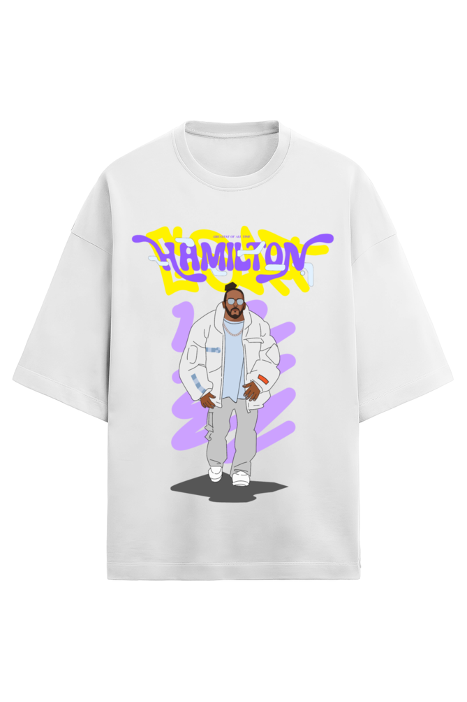 Lewis Hamilton Greatest of all time t-shirt wearing funking clothes at the paddock. Perfect streetwear oversized t-shirt for all Lewis fans.